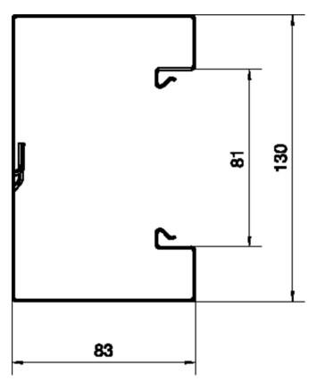 Geräteeinbaukanal ST 130x83mm ver-ws RAL9016 GEB-K besch 9940qmm 2000mm