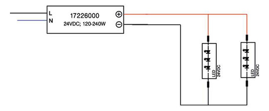 LED-Trafo 1-240W 24-25,6V IP65 Metallgeh stat 244x71x38mm