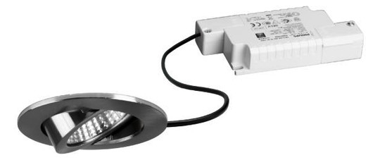 LED-Einbaustrahler 6W 3000K 630lm Konv ni mt 1LED Alu IP20 RF:hochglänzend