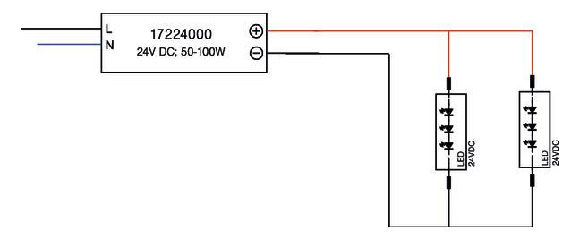 LED-Trafo 1-100W 24-26,4V IP65 Metallgeh stat 199x63x36mm