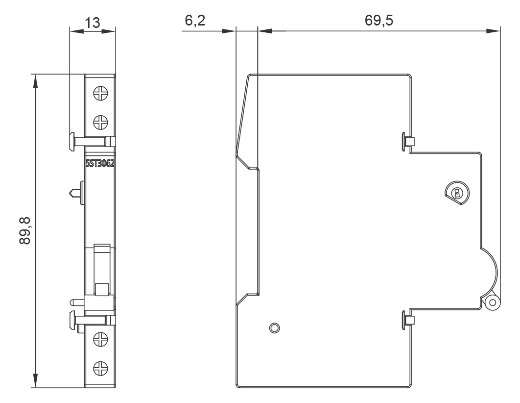 Fehlerschalter 1W uni 6A 230V 0,5TE 1st Hilfsschalter/Fehlersignalschalter