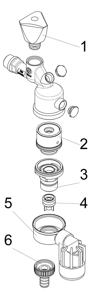 Schlösser Auslaufventil 8260 DN 15, 1/2", mit Systemtrenner, matt verchromt