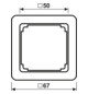 Zwischenrahmen aws CD 50x50mm RAL9010 quad50mm/quad50mm
