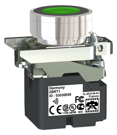 Drucktaster 1f gn rnd Ø22,5mm 1S IP30 fl Tastend
