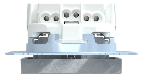 Steckdose 1f alu mt System M UP IP20