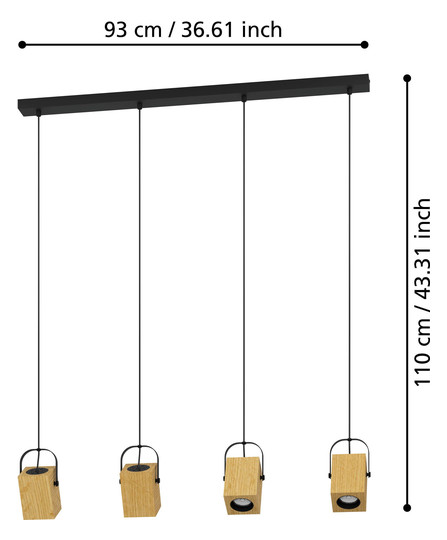EGLO Hängeleuchte/4 GU10           43748 