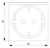 Steckdose 1f cws glz DELTAi-system UP IP20 Textfeld/Beschriftungsfläche