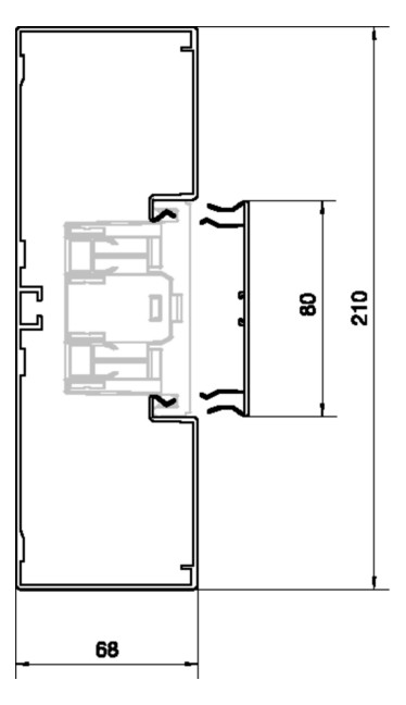 Geräteeinbaukanal Alu 210x68mm ver-ws RAL9016 GEB-K besch 12630qmm 2000mm