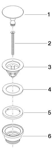 Dornbracht Ablaufgarnitur 1 1/4", ohne Druckverschluss, Dark Platinum gebürstet