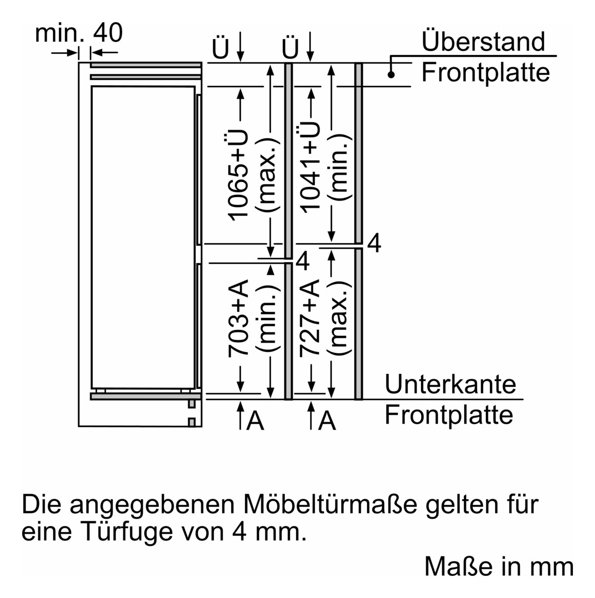 Kühl-/Gefrierkombi EB D ws 184/76l 186kwh 1772x558x548mm NoFrost 0°-Zone
