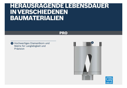 Diamant-Bohrkrone Ø68x60mm Innengew