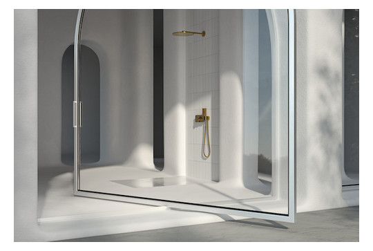 Bette Duschfliese BetteAir 1000 x 900 mm, jasmin, Rechteck, glasierter Titan-Stahl