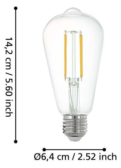 EGLO Leuchtmittel klar E27 1X6W    12227 