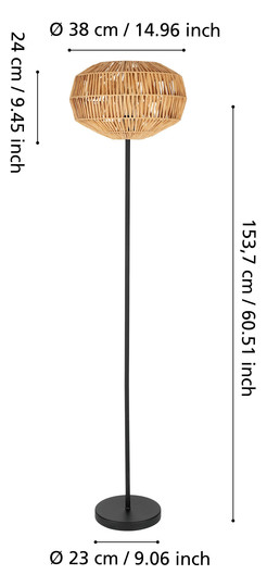 EGLO Stehleuchte/1 E27 Schwarz/    44146 