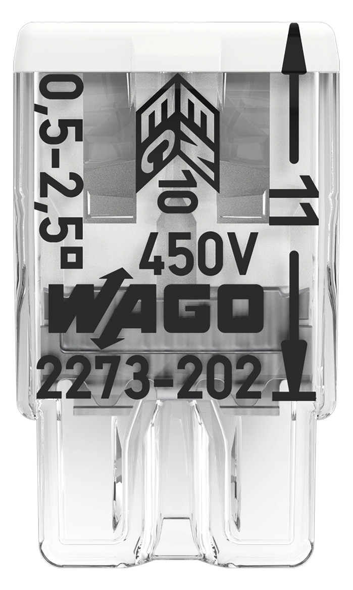 Steckklemme 2f 400V 24A Serie 2273 0,5-2,5qmm f.Massivleiter