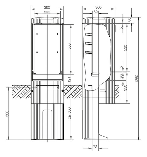 ABN Freiluftsäule Rondo m.MP      SL135P 