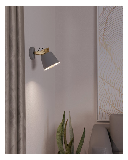 EGLO Wandleuchte/1 E27 Grau/Gold   43835 