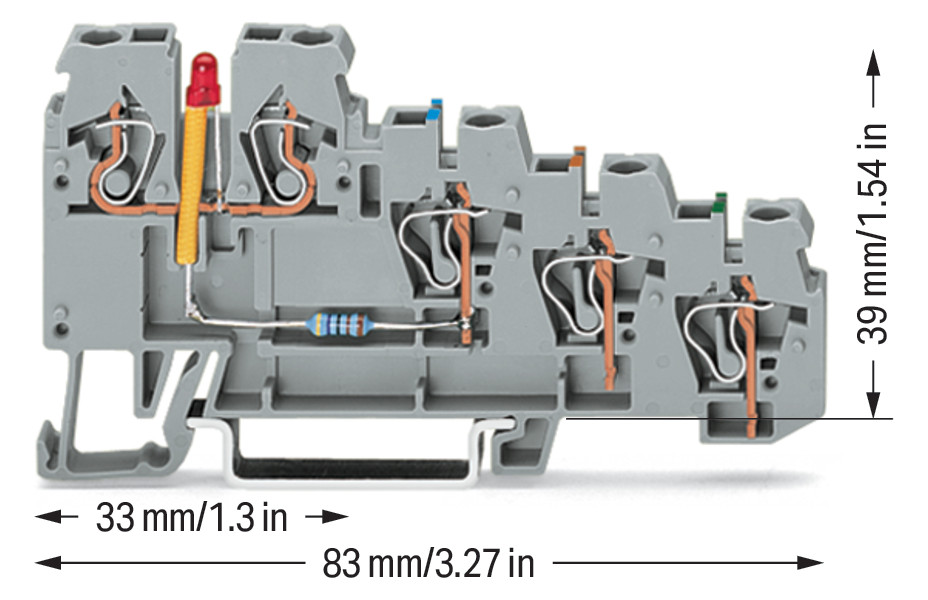 Initiator/Aktor-Klemme 4E Serie 270 PNP 0,08-2,5qmm 4Etagen 18A