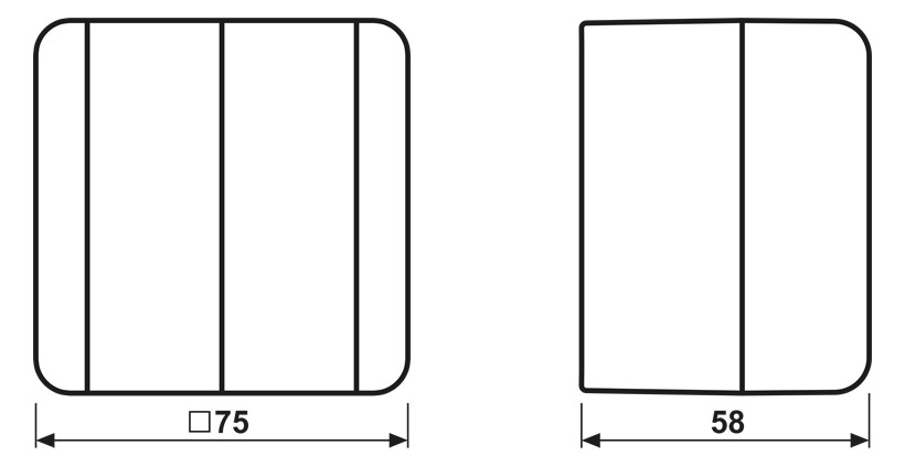 Wippschalter gr glz WG 800 AP IP44 2p 2f 10AX