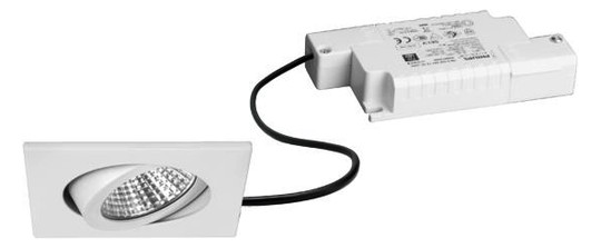 LED-Einbaustrahler 6W 3000K 630lm Konv ws glz 1LED Alu IP20 RF:hochglänzend