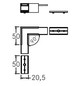 Kupplung/Verbinder ger sw Alu L50mm B50mm H20,5mm