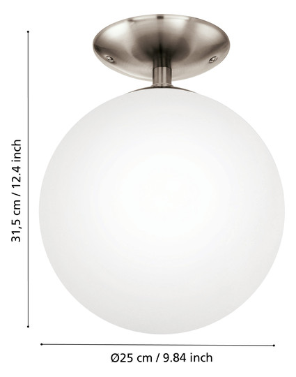 EGLO DL/1 E27 NICKEL-M/OPAL-MATT 'RONDO' 