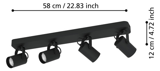 EGLO BALKEN/4 GU10 SCHWARZ        900333 
