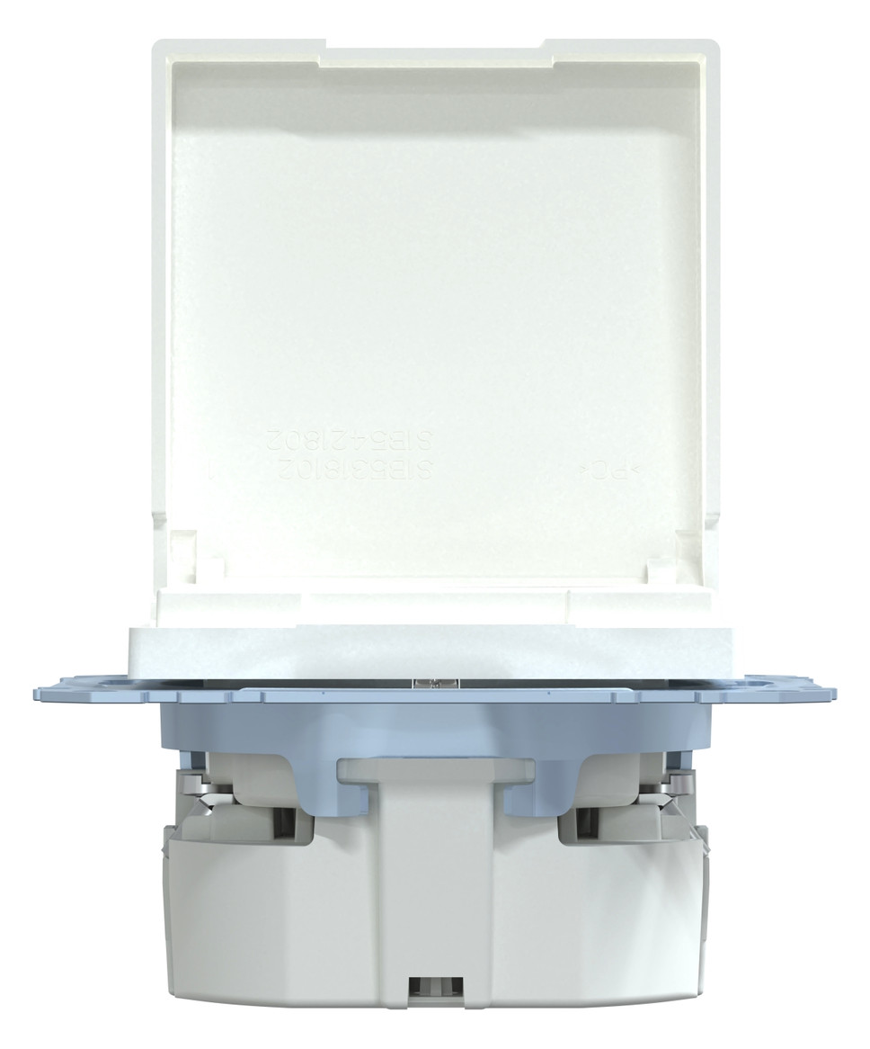 Steckdose 1f akws glz System M UP Klappd IP20 aktivweiß