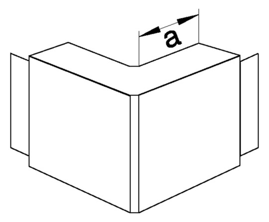Außeneck LF-K 40x40mm 90° ver-ws RAL9016 HFT Kst hfr
