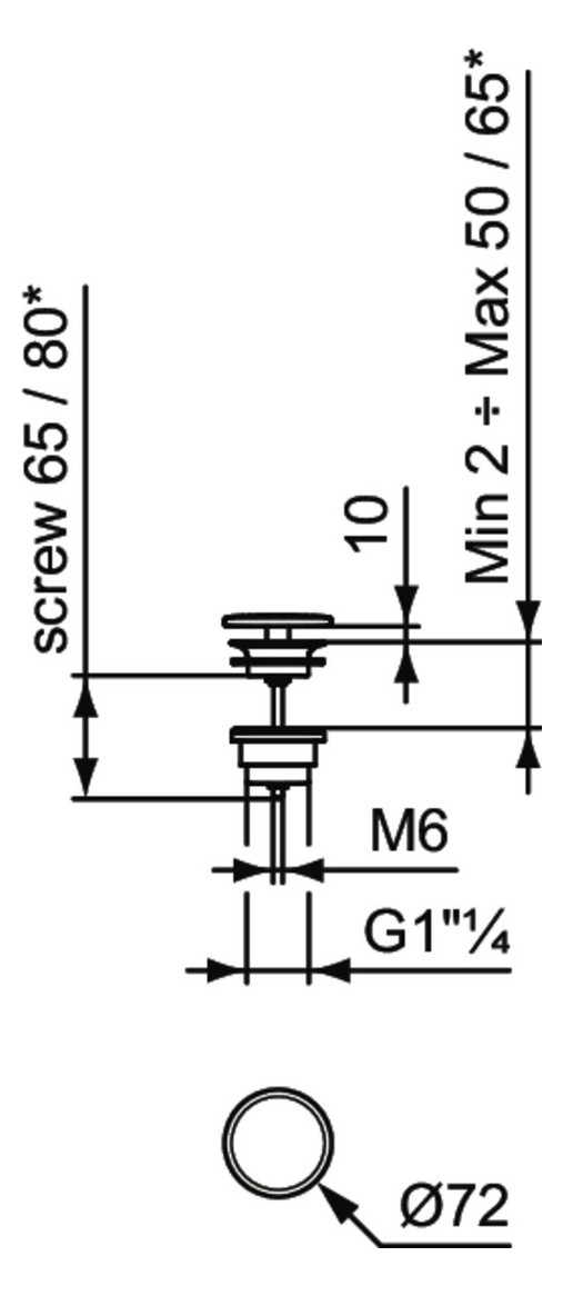 Ideal-Standard Schaftventil nicht verschließbar, schwarz