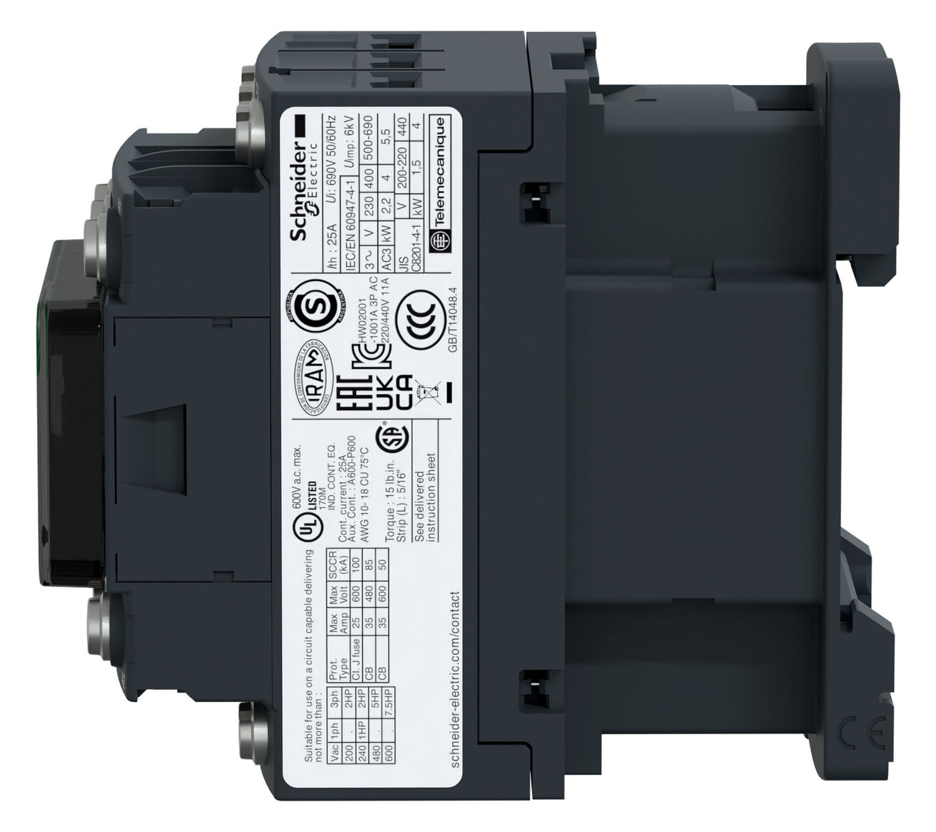 Leistungsschütz 4kW 3S 60VDC 9A 1S+1Ö/Hilf