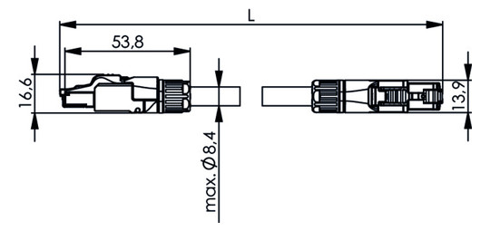 Patchkabel Cat6A S/FTP IP20 10m bl RJ45 1:1 24qmm
