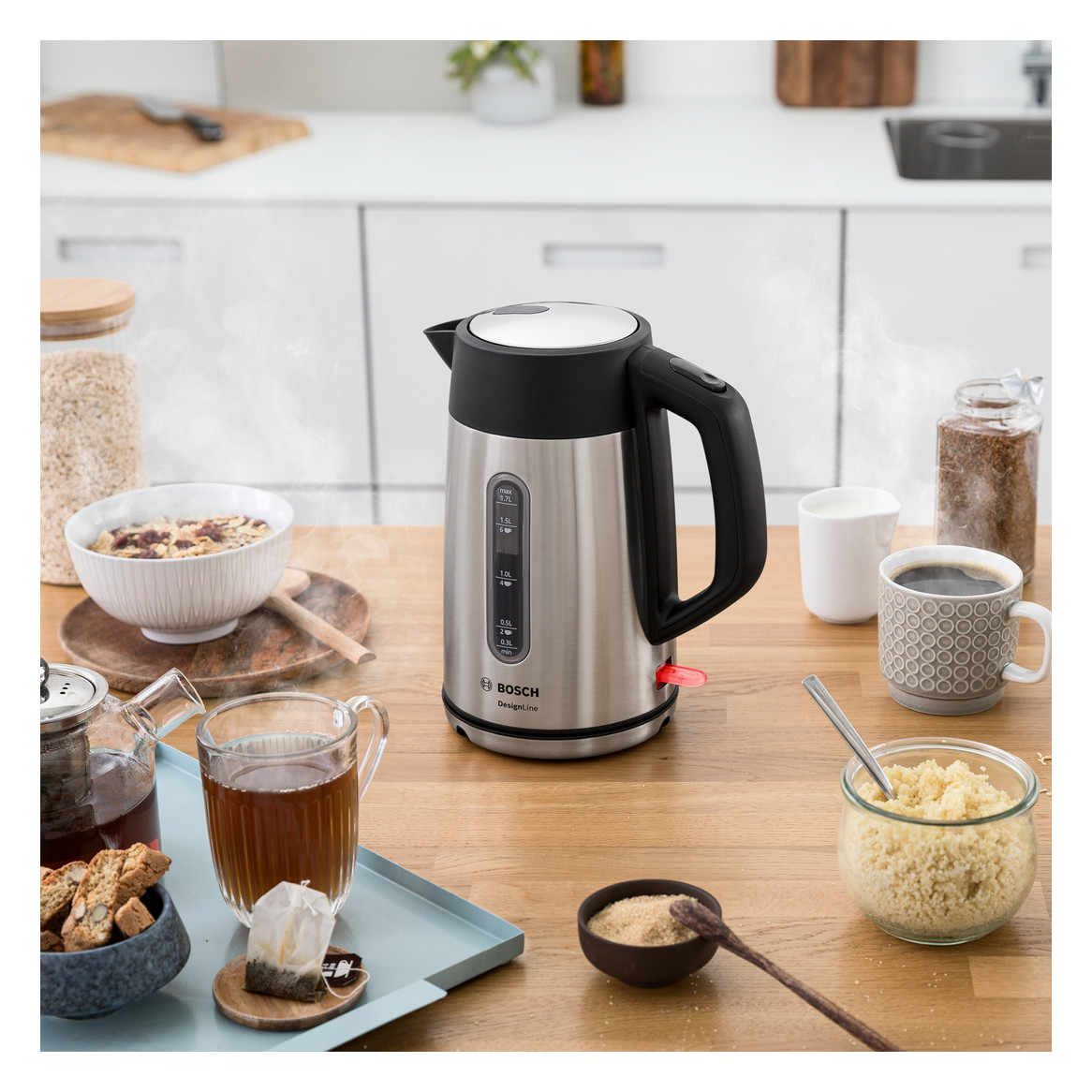 Wasserkocher 1,7l Edst DesignLine 2400W edst/sw Anzeige:außen m.Sieb