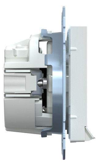 Steckdose 1f akws glz System M UP m.OL m.BS aktivweiß Mit Orientierungslicht