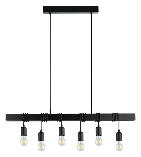 EGLO Hängeleuchte/6 E27 Schwarz    49755 