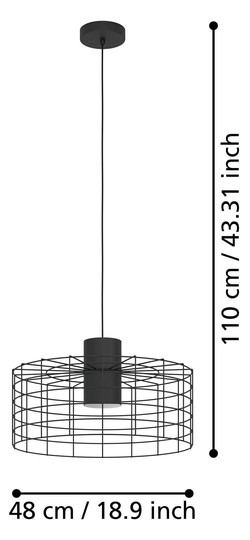 EGLO Hängeleuchte/1 E27 D:480      43628 