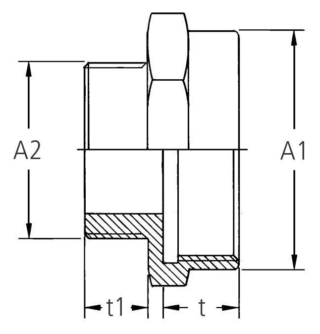 Bild GEKA Gewindenippel MS 6kt., IG G1.1/4xAG G1, SB-1