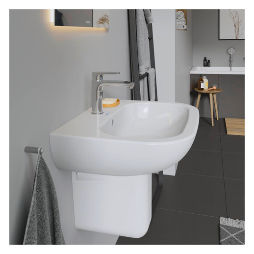 Duravit Waschtisch D-Code 60 x 46 cm, mit Hahnloch, Überlauf, Hahnlochbank, weiß