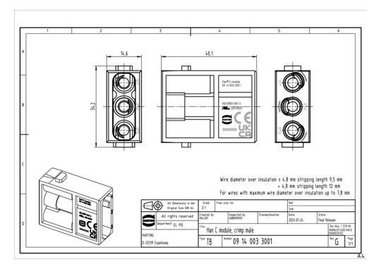 HART Crimpanschluß 5mm       09140033001 