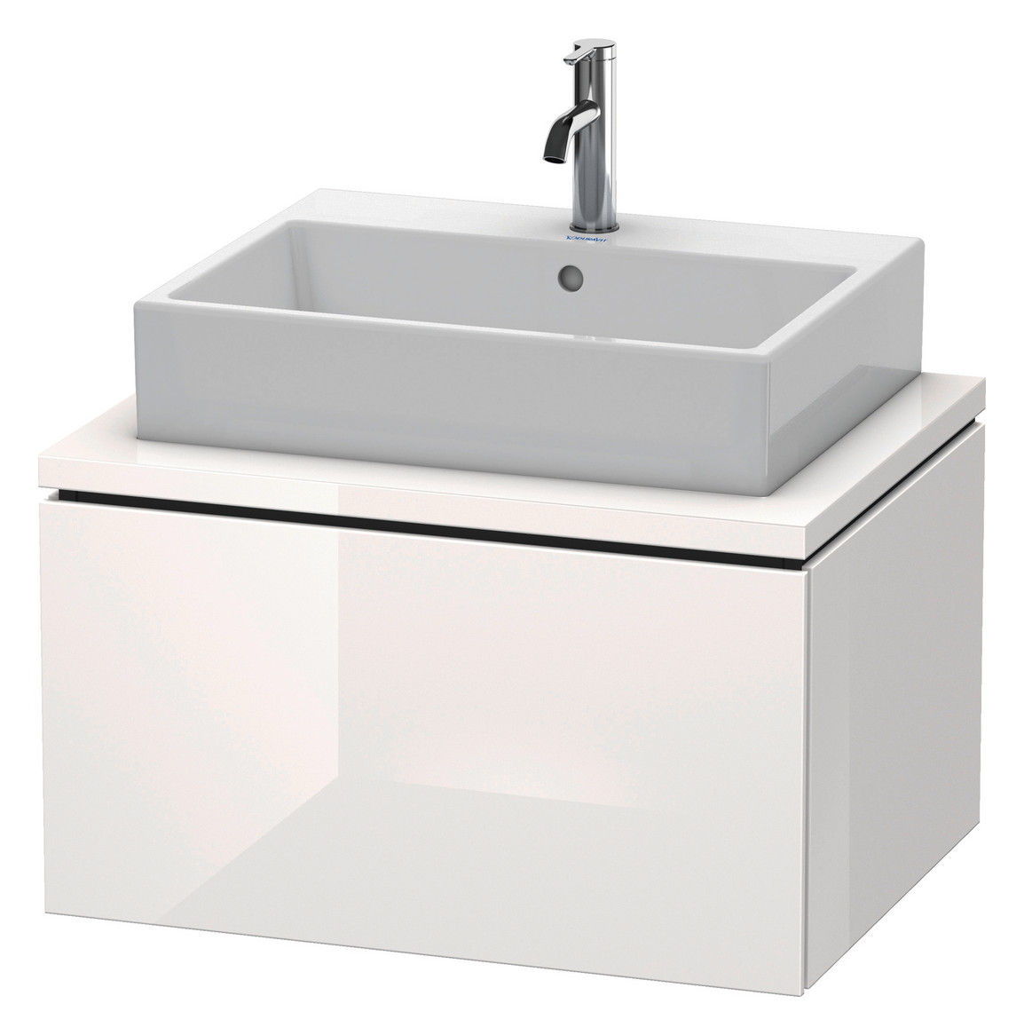 Duravit Waschtisch-Unterschrank L-Cube 72 x 54,7 cm, flannel grey Hochglanz, für Konsole, 1 Auszug