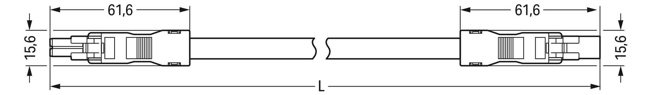 Systemverbindung 2p Serie 891 H05VV-F ws 1qmm 2x1qmm L2000mm Buchse Stecker 10A