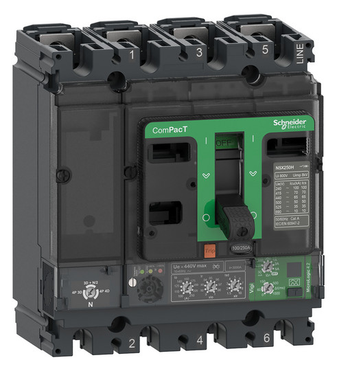 Leistungsschalter 250A 4p 90-250A/In m.UnterSpgsausl Motorantrieb optional