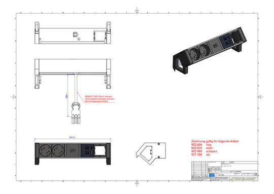 Bachmann DESK2 2xCEE7/3 1xUSB    902.935 