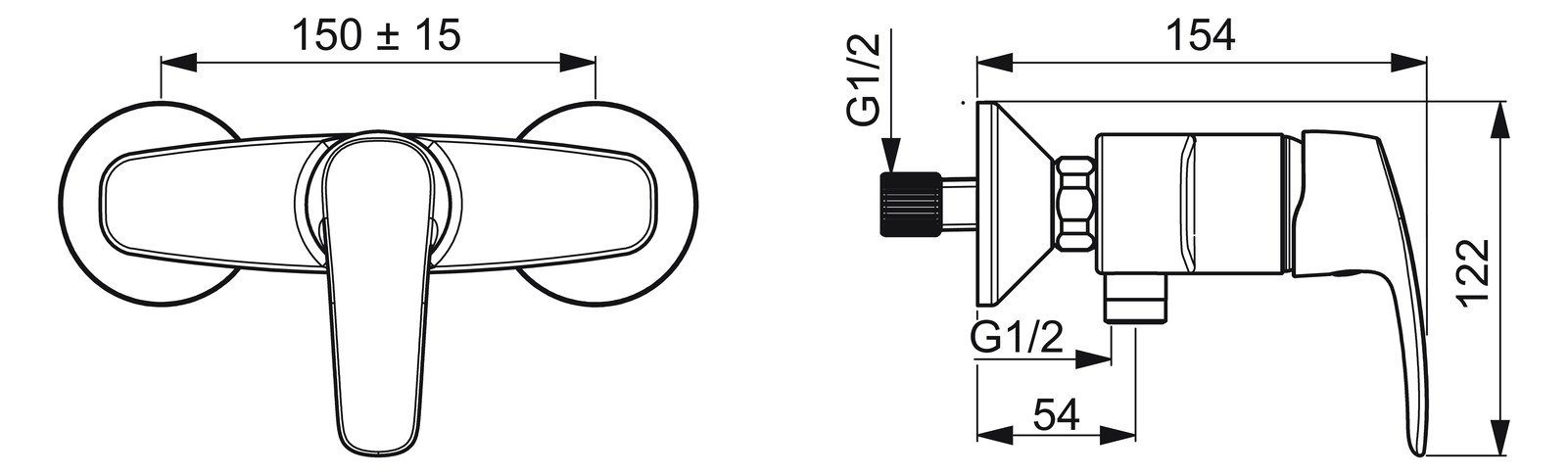 HANSA Brause-Einhebelmischer HANSAPINTO AP, S-Anschlüsse, chrom