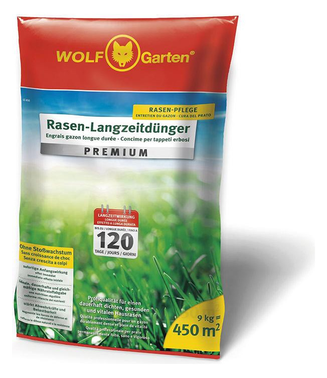 Bild Langzeit-Rasendünger PREMIUM LE 450 (40% LZA) 9 kg - WOLF GARTEN-0