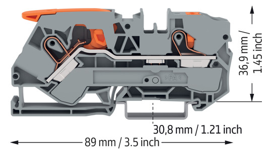Reihenklemme 0,5-10qmm 1Etage 2kl gr 57A TS35 Hutschiene TH35