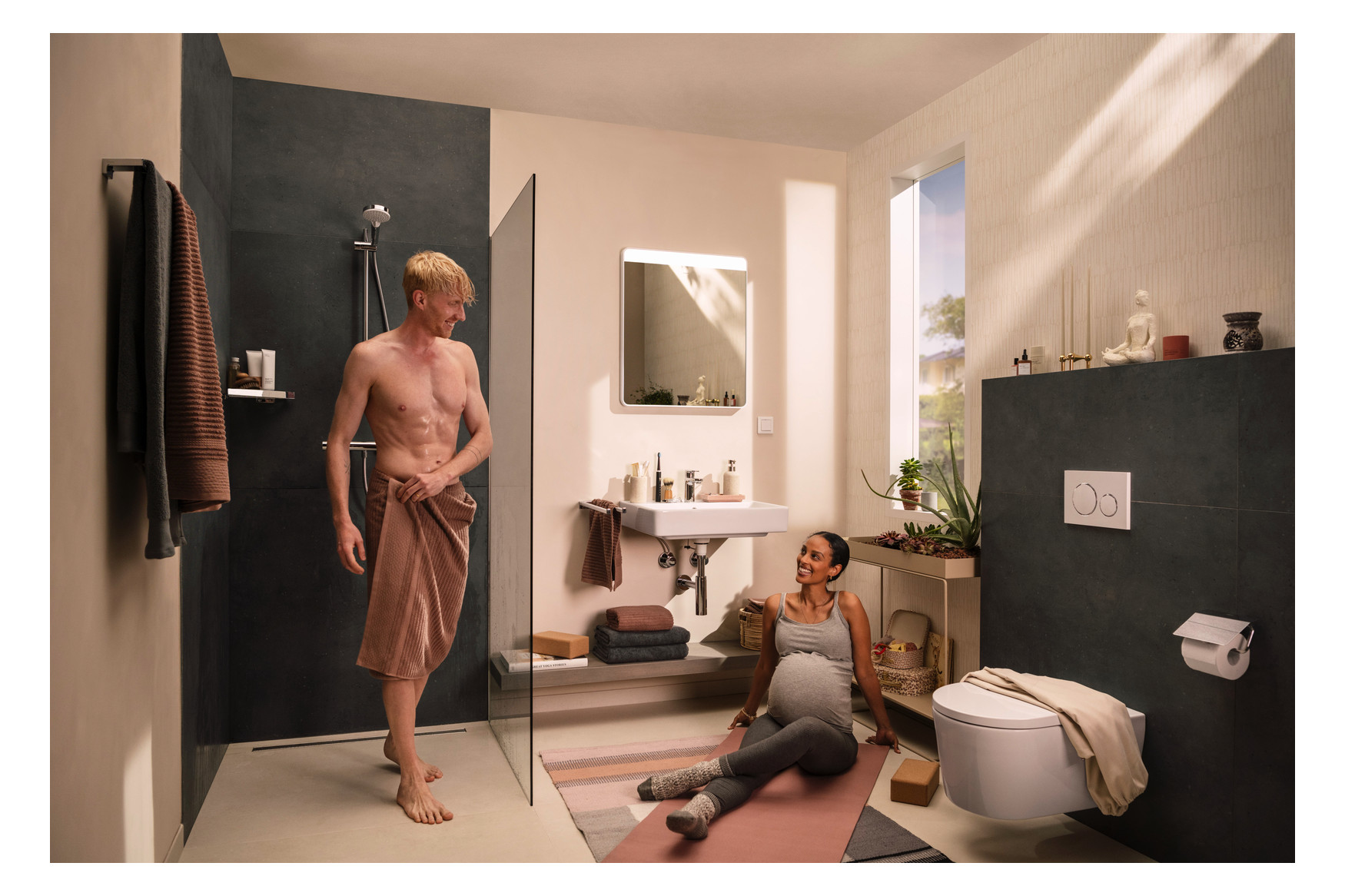 hansgrohe Waschtisch Xanuia Q 600x480mm, mit Hahnloch/Überlauf, weiß