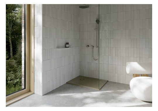 Duschwanne BetteUltra 8750 90x80x2,5cm, Antirutsch/Pro, Mini-Wannenträger, cashmere