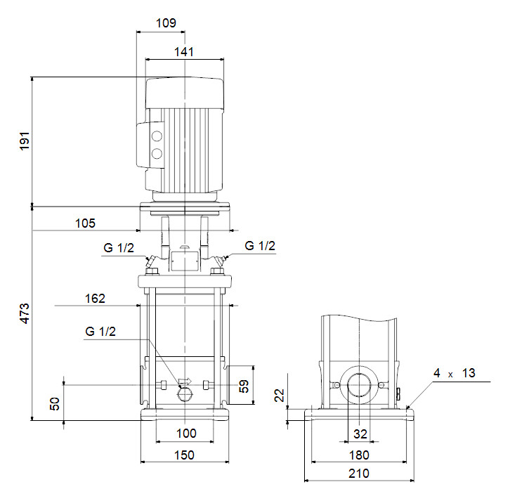 Grundfos Vertikale Kreiselpumpe CRI10-20 A-CA-A-V-HQQV 3x400/690 50 HZ Grundfos Vertikale Kreiselpumpe CRI10-20 A-CA-A-V-HQQV 3x400/690 50 HZ
