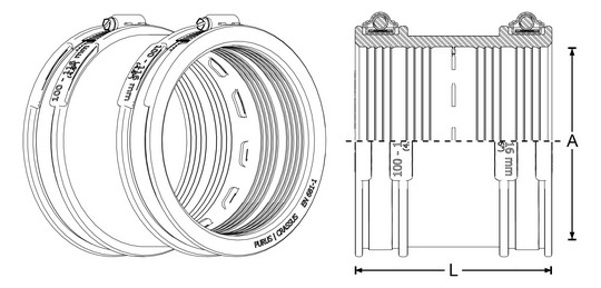 Crassus Schlauchadapter CDC 215, Typ 1, 200-215 mm, 0,6 bar